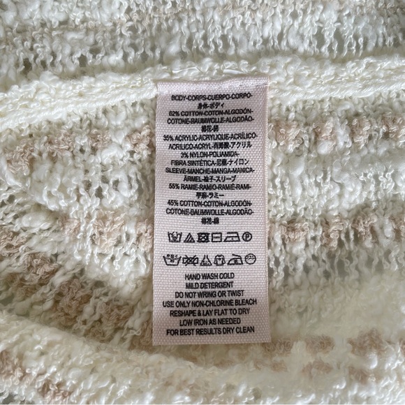 Free People Blackbird Macrame Open Knit Boho Blouse Ivory Combo XS NWT - Picture 9 of 11